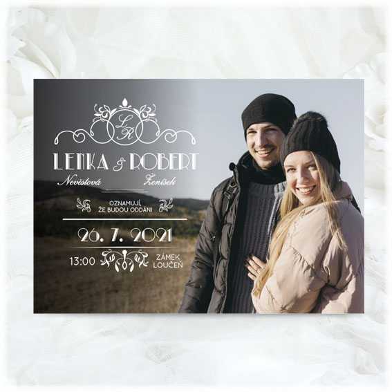 Svatební oznámení s fotografií
