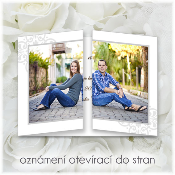 Otevírací svatební oznámení s fotkou