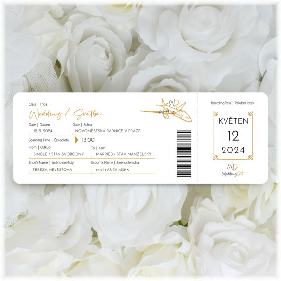Airline Ticket Wedding Invitation