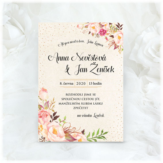 Floral Wedding Invitation 