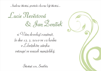 Levné svatební oznámení