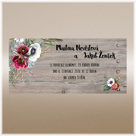 Svatební oznámení anemonky SK265