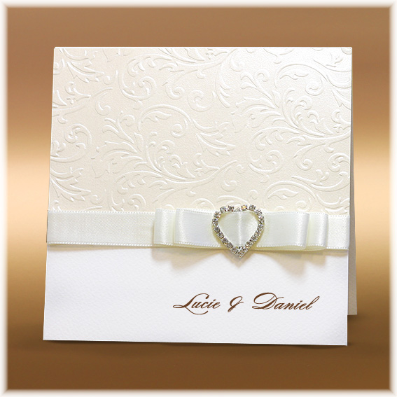 Luxury Wedding Invitations with Buckle and Ribbon