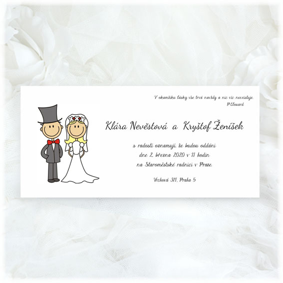 Wedding Invitations cartoons bride and groom