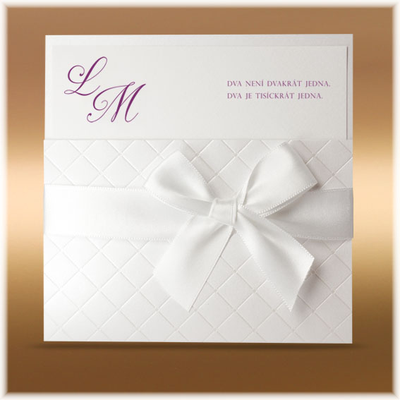 Luxury modern white wedding invitation