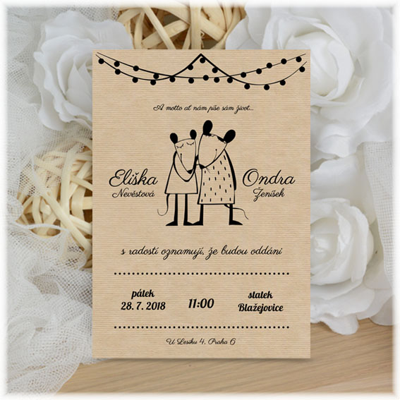 Playful wedding invitation with mouse