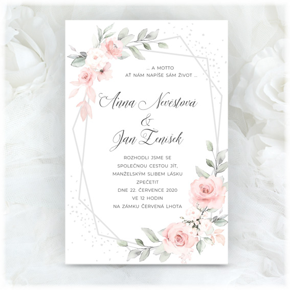 Svatební oznámení akvarel SK63